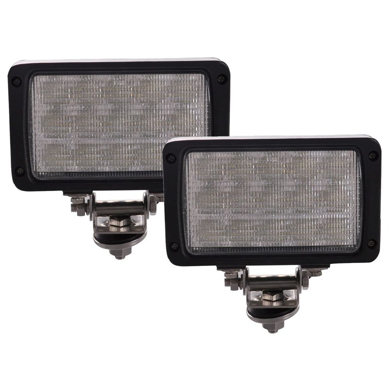 Lightronic 4x6 inch Rectangular Off-Road LED Work Light, 6000K Cool-White, Wide Flood Beam for Trucks & Tractors, Plug & Use DT Connector, IP68 Waterproof/Dustproof, 12V/24V DC, 2-Pack - Image 3